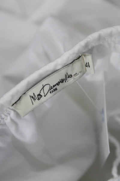 Mes DeMoiselles Paris Womens Long Sleeve Keyhole Boxy Blouse White Size FR 40
