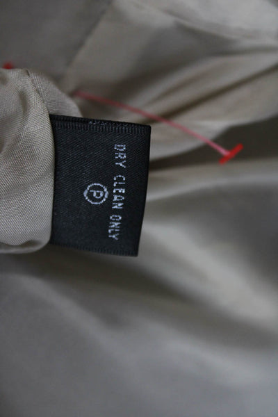 Lafayette 148 New York Womens Single Button Striped Blazer Jacket Brown Size 2