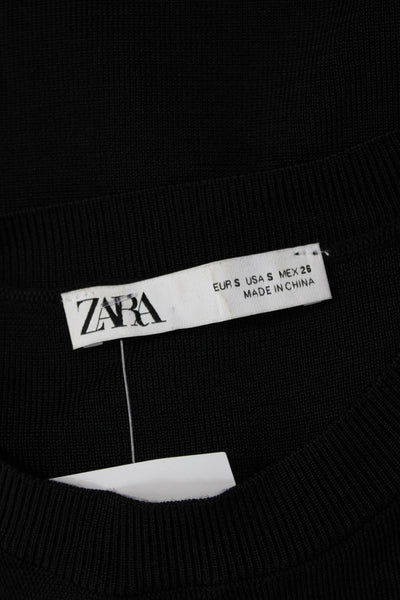 Zara Womens Round Neck Long Sleeve Knit Colorblock Blouse Size S