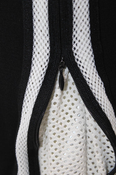 Akris Punto Womens Long Sleeves Sweater Dress Black White Wool Size 2