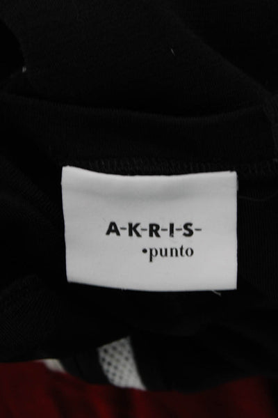 Akris Punto Womens Long Sleeves Sweater Dress Black White Wool Size 2