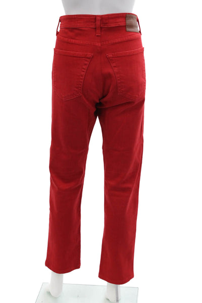 AG-ED Denim Womens Tellis Modern Slim Straight Jeans Red Size 34
