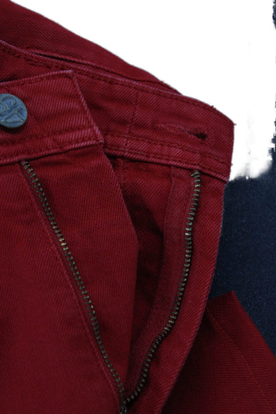 AG-ED Denim Womens Tellis Modern Slim Straight Jeans Red Size 34