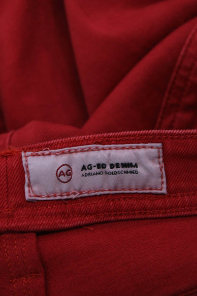 AG-ED Denim Womens Tellis Modern Slim Straight Jeans Red Size 34