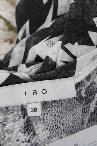 IRO Womens Scoop Neck Printed Sleeveless Tank Dress White Multi Size 36