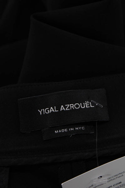Yigal Azrouel Womens High Rise Zip Front Straight Leg Pants Black Size 4