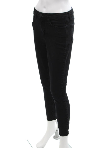 L'Agence Womens High Rise Solana Flare Leg Denim Jeans Black Size 27