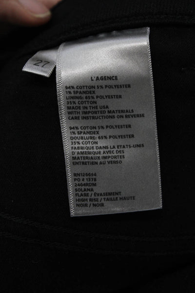 L'Agence Womens High Rise Solana Flare Leg Denim Jeans Black Size 27