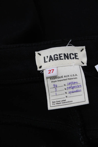 L'Agence Womens High Rise Solana Flare Leg Denim Jeans Black Size 27