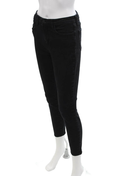 L'Agence Womens High Rise Margot Skinny Ankle Denim Jeans Black Size 27