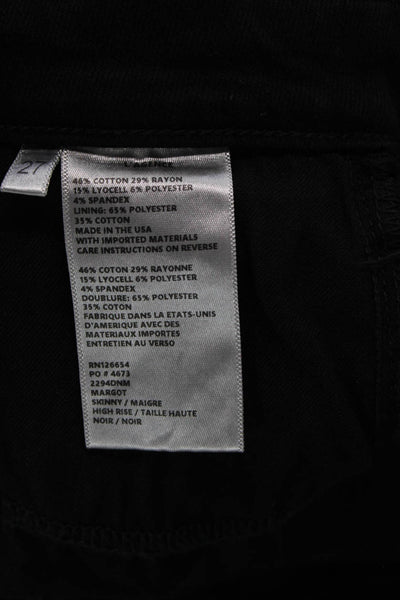 L'Agence Womens High Rise Margot Skinny Ankle Denim Jeans Black Size 27