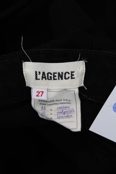 L'Agence Womens High Rise Margot Skinny Ankle Denim Jeans Black Size 27