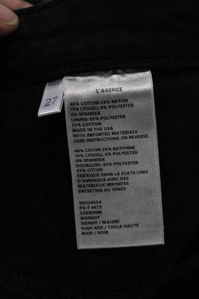 L'Agence Womens High Rise Margot Skinny Leg Denim Jeans Black Size 27