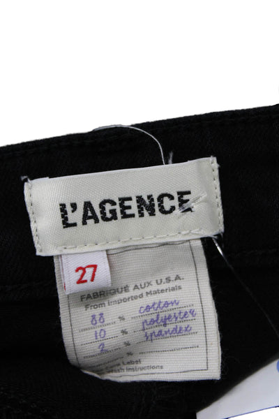 L'Agence Womens High Rise Margot Skinny Leg Denim Jeans Black Size 27