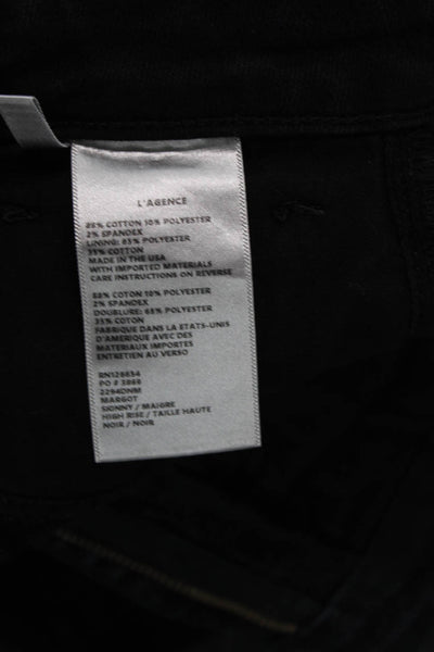 L'Agence Womens High Rise Margot Skinny Leg Jeans Black Size 27