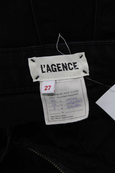 L'Agence Womens High Rise Margot Skinny Leg Jeans Black Size 27
