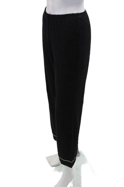 Cosabella Womens Cotton Elastic Waist Piping Detail Lounge Pants Black Size XS