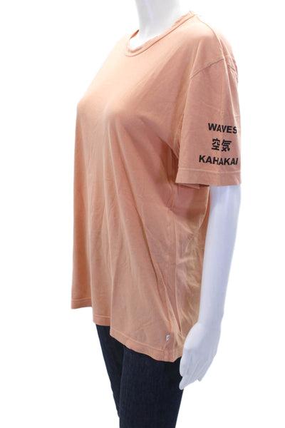 Standard James Perse Womens Crew Neck Short Sleeve Casual T-Shirt Orange Size 2