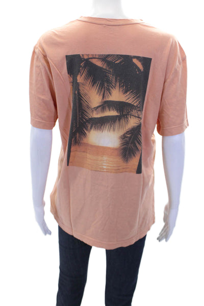 Standard James Perse Womens Crew Neck Short Sleeve Casual T-Shirt Orange Size 2