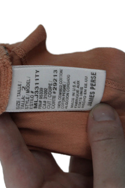 Standard James Perse Womens Crew Neck Short Sleeve Casual T-Shirt Orange Size 2