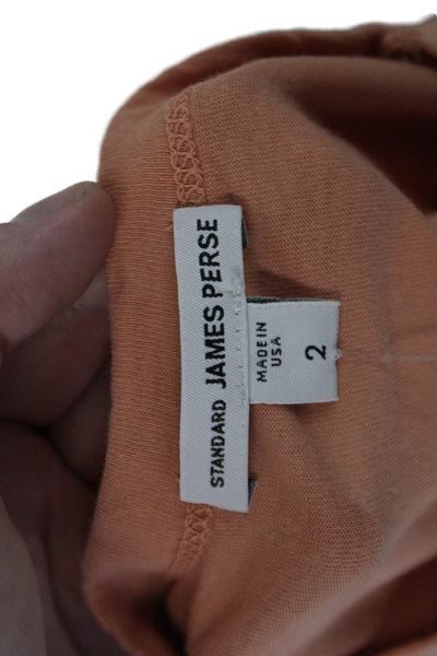 Standard James Perse Womens Crew Neck Short Sleeve Casual T-Shirt Orange Size 2