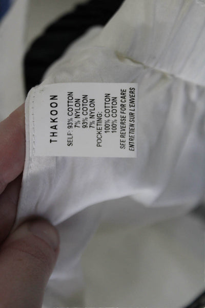 Thakoon Womens Sleeveless V Neck Wrap Crop Top White Size M