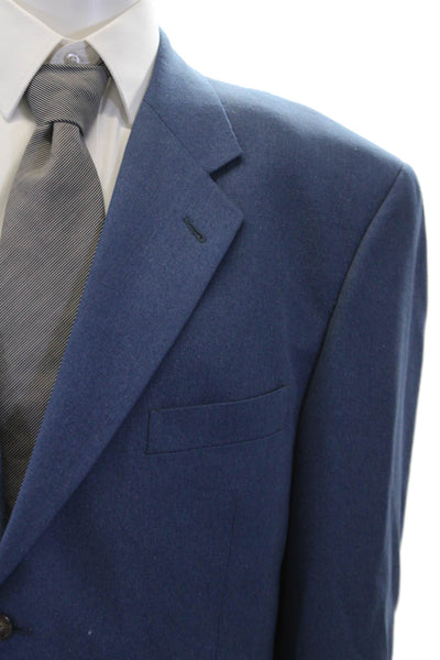 Joseph Abboud Mens Three Button Blazer Jacket Blue Wool Size 42 Long