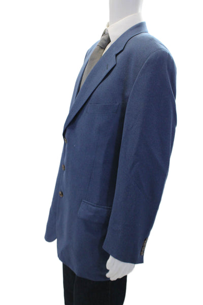 Joseph Abboud Mens Three Button Blazer Jacket Blue Wool Size 42 Long