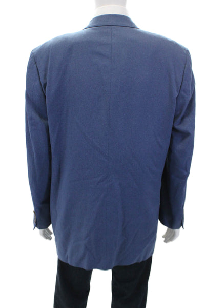 Joseph Abboud Mens Three Button Blazer Jacket Blue Wool Size 42 Long