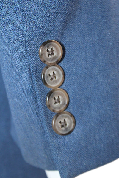 Joseph Abboud Mens Three Button Blazer Jacket Blue Wool Size 42 Long