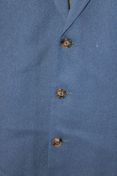Joseph Abboud Mens Three Button Blazer Jacket Blue Wool Size 42 Long