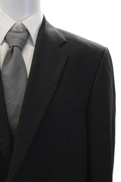 Hickey Freeman Mens Two Button Blazer Jacket Grey Wool Size 44 Regular