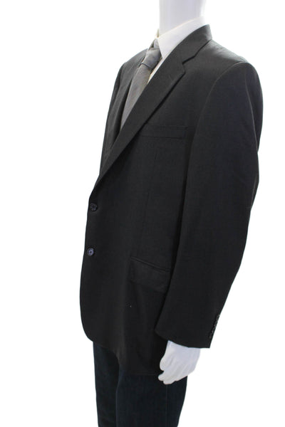 Hickey Freeman Mens Two Button Blazer Jacket Grey Wool Size 44 Regular