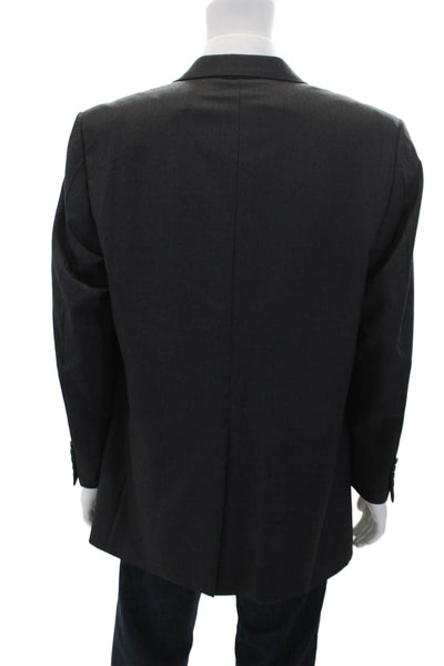 Hickey Freeman Mens Two Button Blazer Jacket Grey Wool Size 44 Regular