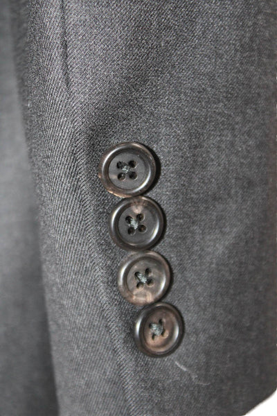Hickey Freeman Mens Two Button Blazer Jacket Grey Wool Size 44 Regular