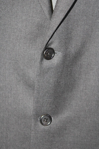 Hickey Freeman Mens Two Button Blazer Jacket Grey Wool Size 44 Regular