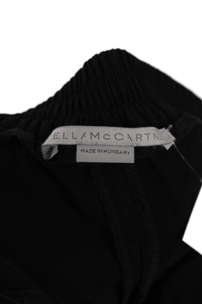 Stella McCartney Womens Straight Leg Elastic Waist Cuffed Pants Black Size 42