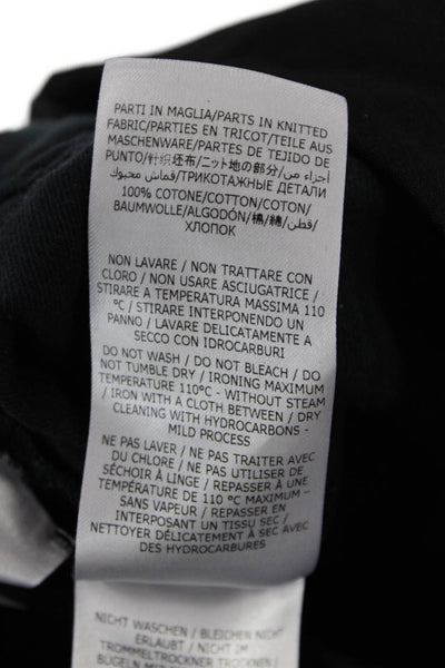 Stella McCartney Womens Straight Leg Elastic Waist Cuffed Pants Black Size 42