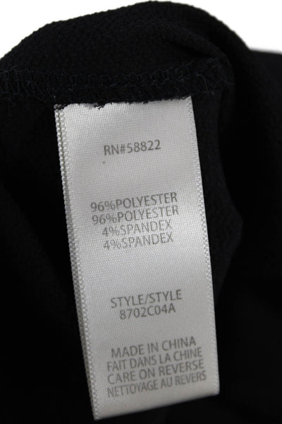 Max Studio Womens Elastic Waist Straight Leg Pants Black Size L