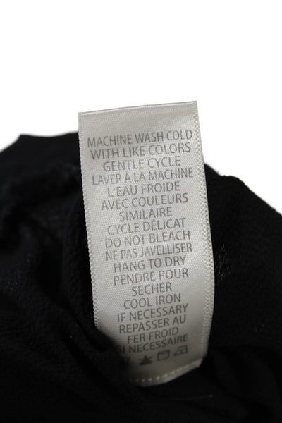 Max Studio Womens Elastic Waist Straight Leg Pants Black Size L