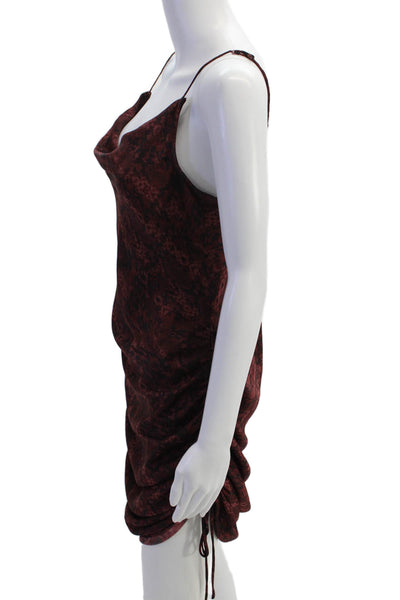 Intimately Free People Womens Animal Print Drawstring Dress Red Size Small
