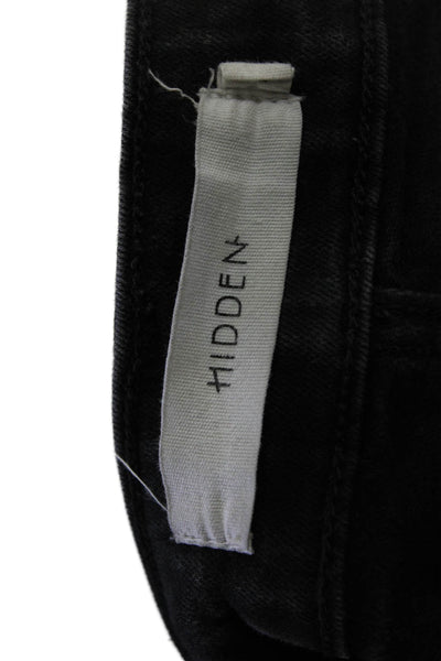 Hidden Womens High Rise Zip Up Raw Hem Skinny Leg Jeans Black Size 27