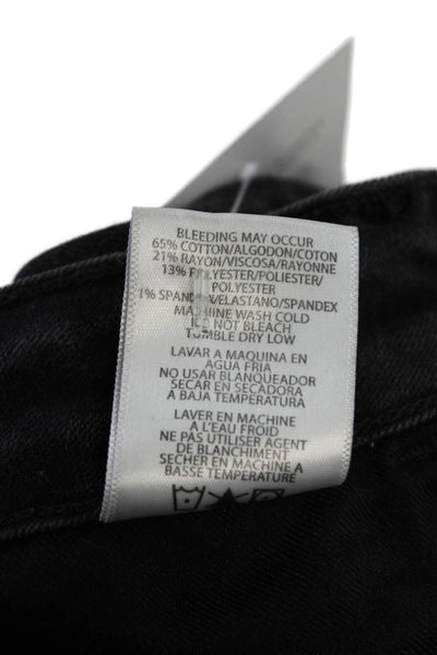 Hidden Womens High Rise Zip Up Raw Hem Skinny Leg Jeans Black Size 27