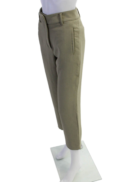 Wilfred Womens High Rise Zip Up Slim Leg Dress Pants Beige Size 2