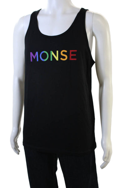 Monse Unisex Adults Cotton Graphic Print Scoop Neck Tank Top Black Size M