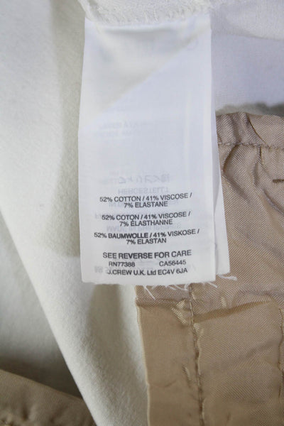 J Crew Womens Side Zip Mid Rise Martie Cropped Pants White Cotton Size 4