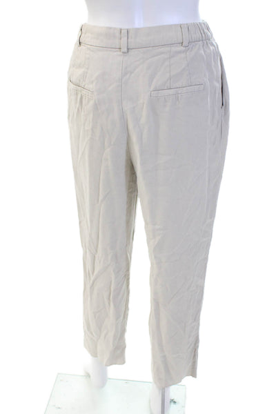 Zara Womens Zipper Fly Mid Rise Straight Leg Knit Pants Gray Size Extra Small