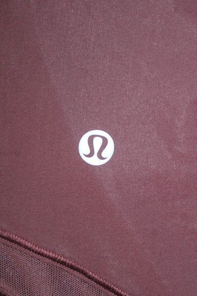 Lululemon Womens Stretch Open Back Long Sleeve Activewear Top Burgundy Size 4