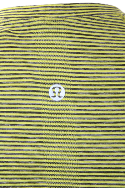 Lululemon Lululemon Womens Striped Short Sleeve Activewear Top Yellow Size 4