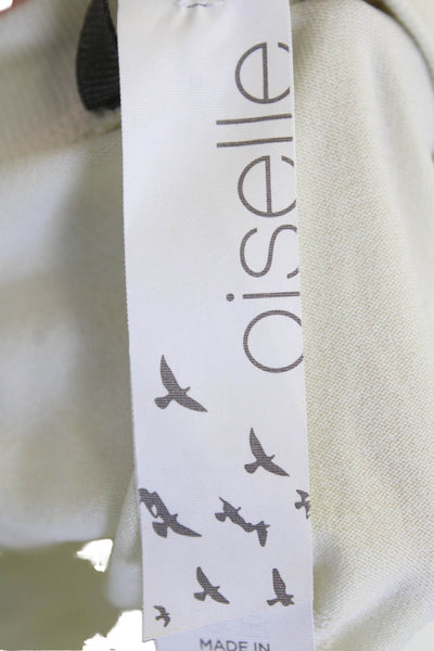 Oiselle Womens Round Neck Long Sleeve Activewear Top Cream Size S